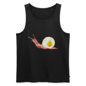 Baconschnecke Bacon and egg Spiegelei - Männer Premium Bio Tank Top - Schwarz - Vorne - AI Model Male 178 light (178cm)