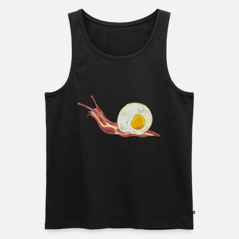 Baconschnecke Bacon and egg Spiegelei - Männer Premium Bio Tank Top - Schwarz