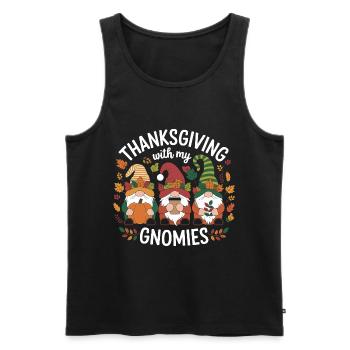 Thanksgiving avec mes gnomies drôle chemise - Débardeur bio Premium Homme - noir - Devant - Michal (187cm)