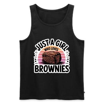 Juste une fille qui aime les brownies - Débardeur bio Premium Homme - noir - Devant - Michal (187cm)