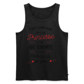 T-shirt Princesse Aide Soignante - cadeau drôle - Débardeur bio Premium Homme - noir - Devant - Michal (187cm)