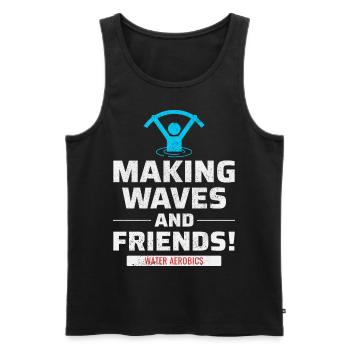 Water Aerobics Aquatic fitness Aqua Exercise - Men's Premium Organic Tank Top - black - Front - AI Model Male 178 light (178cm)