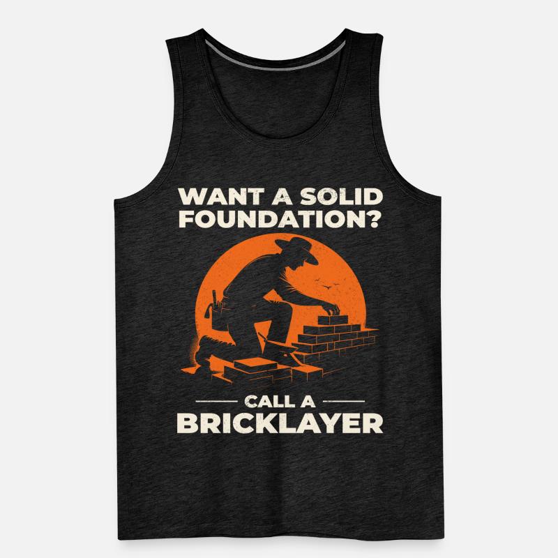 Bricklayer Brick Mason Masonry Brickwork Builder Men's Premium Organic Tank Top