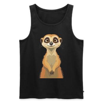 Erdmännchen - Männer Premium Bio Tank Top - Schwarz - Vorne - AI Model Male 178 light (178cm)