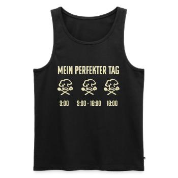 Kochen Kochen Humor - Männer Premium Bio Tank Top - Schwarz - Vorne - Michal (187cm)