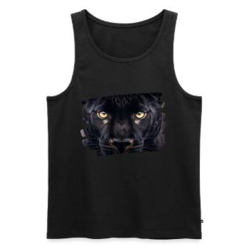 Black Panther Face / Feline Head - Men's Premium Organic Tank Top - black - Front - AI Model Male 178 light (178cm)