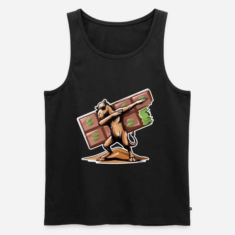 Dabbing Dromedar & Dubai Schokolade - Männer Premium Bio Tank Top - Schwarz