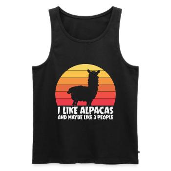 J’aime les alpagas drôle d’alpaga - Débardeur bio Premium Homme - noir - Devant - Michal (187cm)