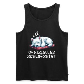 Offizielles Schlafshirt West highland terrier hund - Männer Premium Bio Tank Top - Schwarz - Vorne - Michal (187cm)