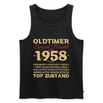 Oldtimer 1958 65. Geburtstag Geschenk Herren - Männer Premium Bio Tank Top - Schwarz - Vorne - AI Model Male 178 light (178cm)