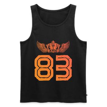 83 Couronne numérique - Débardeur bio Premium Homme - noir - Devant - Michal (187cm)