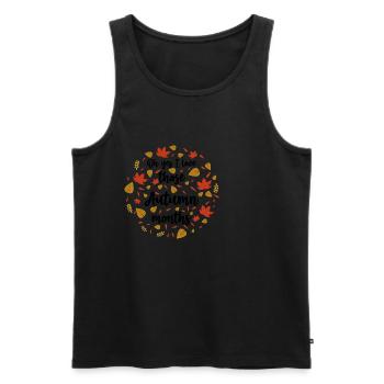 Herbst - Männer Premium Bio Tank Top - Schwarz - Vorne - AI Model Male 178 light (178cm)