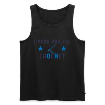 j peux pas j ai crochet - Débardeur bio Premium Homme - noir - Devant - AI Model Male 178 light (178cm)