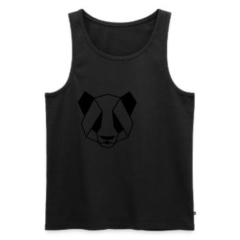 Panda head geometric black white cute animal - Men's Premium Organic Tank Top - black - Front - AI Model Male 178 light (178cm)