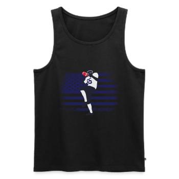 Maillot de football américain Drapeau des États-Unis - Débardeur bio Premium Homme - noir - Devant - Michal (187cm)