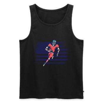 Maillot de football américain Drapeau des États-Unis - Débardeur bio Premium Homme - noir - Devant - Michal (187cm)