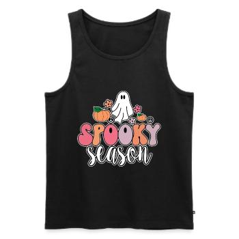 Groovy Ghost Spooky Season T-Shirt - Débardeur bio Premium Homme - noir - Devant - AI Model Male 178 light (178cm)