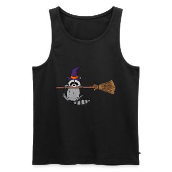 Sorcière raton laveur mignonne - Débardeur bio Premium Homme - noir - Devant - Michal (187cm)