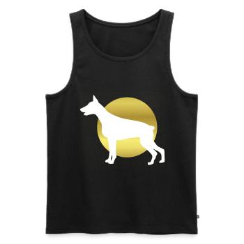Dobermann - Männer Premium Bio Tank Top - Schwarz - Vorne - AI Model Male 178 light (178cm)