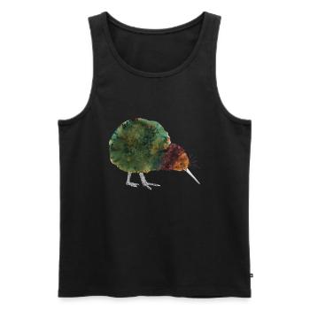 Kiwi Vogel Neuseeland Apterygidae Vogelfan Maori - Männer Premium Bio Tank Top - Schwarz - Vorne - Michal (187cm)