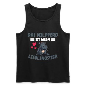 Nilpferd Lieblingstier Afrika Tier Geschenk Hippo - Männer Premium Bio Tank Top - Schwarz - Vorne - Michal (187cm)