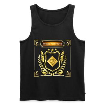 Réussir Motivation / Diamant magique porte-bonheur - Débardeur bio Premium Homme - noir - Devant - Michal (187cm)