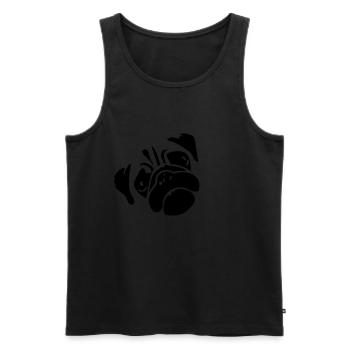 chien carlin dog - Débardeur bio Premium Homme - noir - Devant - Michal (187cm)