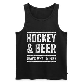 Hockey hockey beer funny saying gift - Men's Premium Organic Tank Top - black - Front - AI Model Male 178 light (178cm)
