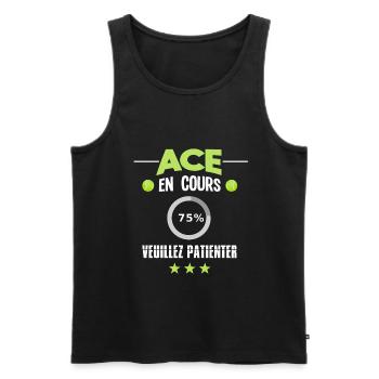 ACE en cours, veuillez patienter. Humour tennis - Débardeur bio Premium Homme - noir - Devant - Michal (187cm)