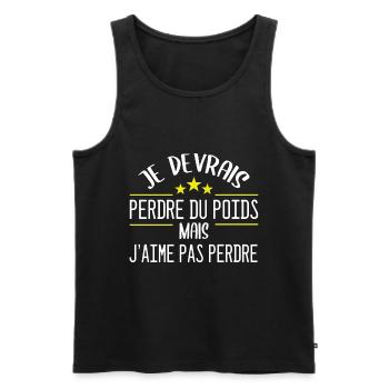 Je devrais perdre du poids, mais j'aime pas perdre - Débardeur bio Premium Homme - noir - Devant - Michal (187cm)