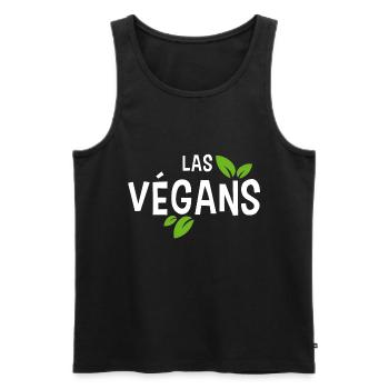 Las végans. Humour végans. Alimentation saine - Débardeur bio Premium Homme - noir - Devant - Michal (187cm)