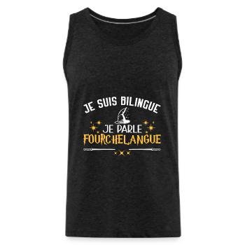 Humor Film, Kino, ich bin zweisprachig, Zauberer - Männer Premium Bio Tank Top - Anthrazit - Vorne - Alexander (188cm)