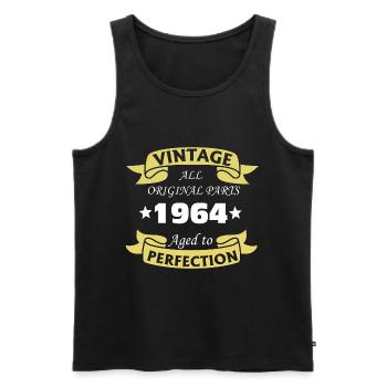 Vintage 1964 60 Years Aged to Perfection - Men's Premium Organic Tank Top - black - Front - Michal (187cm)