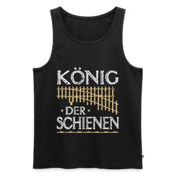 König der Schienen Zugführer Zug Eisenbahn - Männer Premium Bio Tank Top - Schwarz - Vorne - Michal (187cm)
