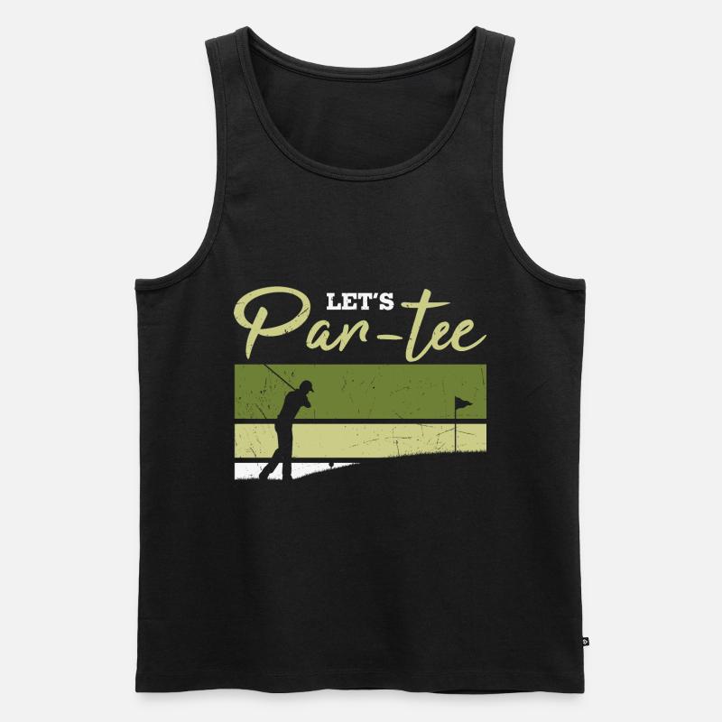 Let's Par-tee Golf Pun - Männer Premium Bio Tank Top - Schwarz