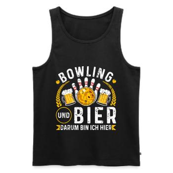 Bowling Bier Darum Bin Ich Hier Kegeln Bowling - Männer Premium Bio Tank Top - Schwarz - Vorne - Michal (187cm)