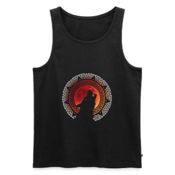 Nordic Wolf Fenrir - Men's Premium Organic Tank Top - black - Front - AI Model Male 178 light (178cm)