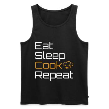 Eat Sleep Cook And Repeat Cook Cook - Men's Premium Organic Tank Top - black - Front - AI Model Male 178 light (178cm)