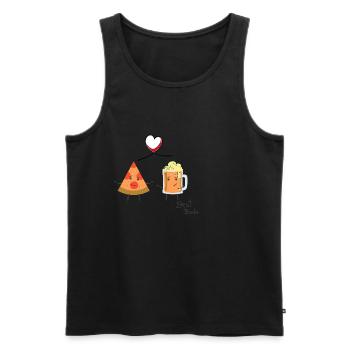 Pizza and Beer - Best Buds - Leibl Designs - Men's Premium Organic Tank Top - black - Front - AI Model Male 178 light (178cm)