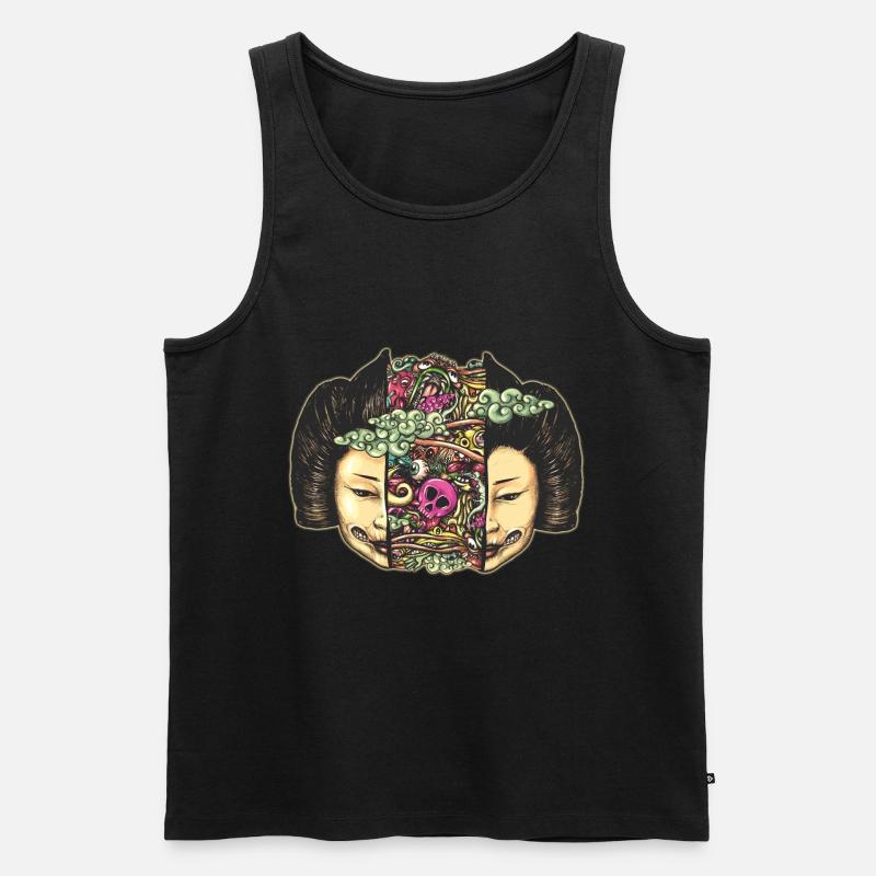 screalsplitdoodleflattranspglow - Männer Premium Bio Tank Top - Schwarz