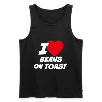 Ich liebe Bohnen auf Toast - Männer Premium Bio Tank Top - Schwarz - Vorne - Michal (187cm)