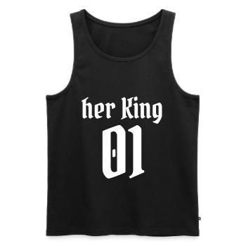her king 01 king couple in love darling husband - Men's Premium Organic Tank Top - black - Front - Michal (187cm)