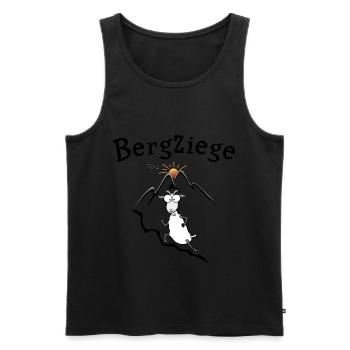 Bergziege Laufen - Männer Premium Bio Tank Top - Schwarz - Vorne - AI Model Male 178 light (178cm)