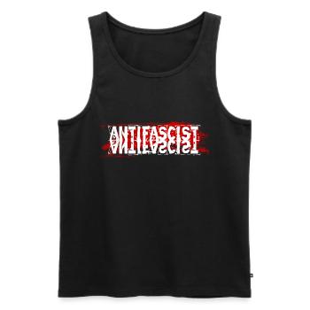Anti-fascist against paternalism - Men's Premium Organic Tank Top - black - Front - AI Model Male 178 light (178cm)