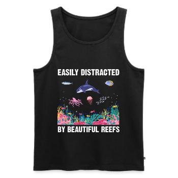 Reefs Ocean Sea Marine Biologist Diving Divers - Men's Premium Organic Tank Top - black - Front - Michal (187cm)