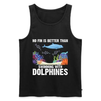 With Dolphins Swimming Dolphin Ocean Sea Mammal - Men's Premium Organic Tank Top - black - Front - Michal (187cm)