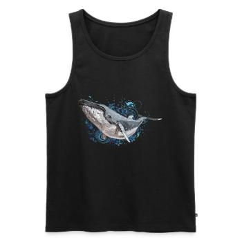 Buckelwal - Männer Premium Bio Tank Top - Schwarz - Vorne - AI Model Male 178 light (178cm)