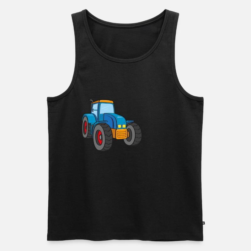 Blauer Traktor - Männer Premium Bio Tank Top - undefined