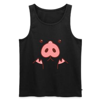 Pig Face Cute Piglet With Pork Nose - Men's Premium Organic Tank Top - black - Front - Michal (187cm)
