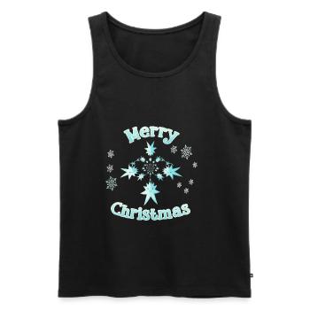 Poinsettia Star Merry Christmas - Men's Premium Organic Tank Top - black - Front - Michal (187cm)